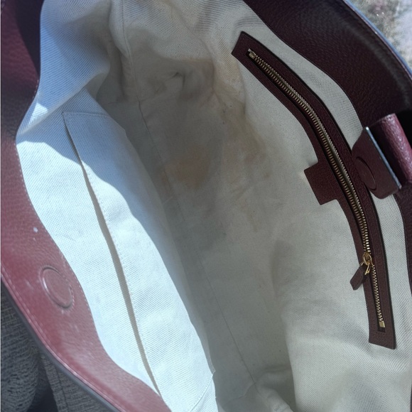 Gucci Monogram Medium Ophidia Shopping Tote Sahara Rubino Burgundy - Picture 6 of 8